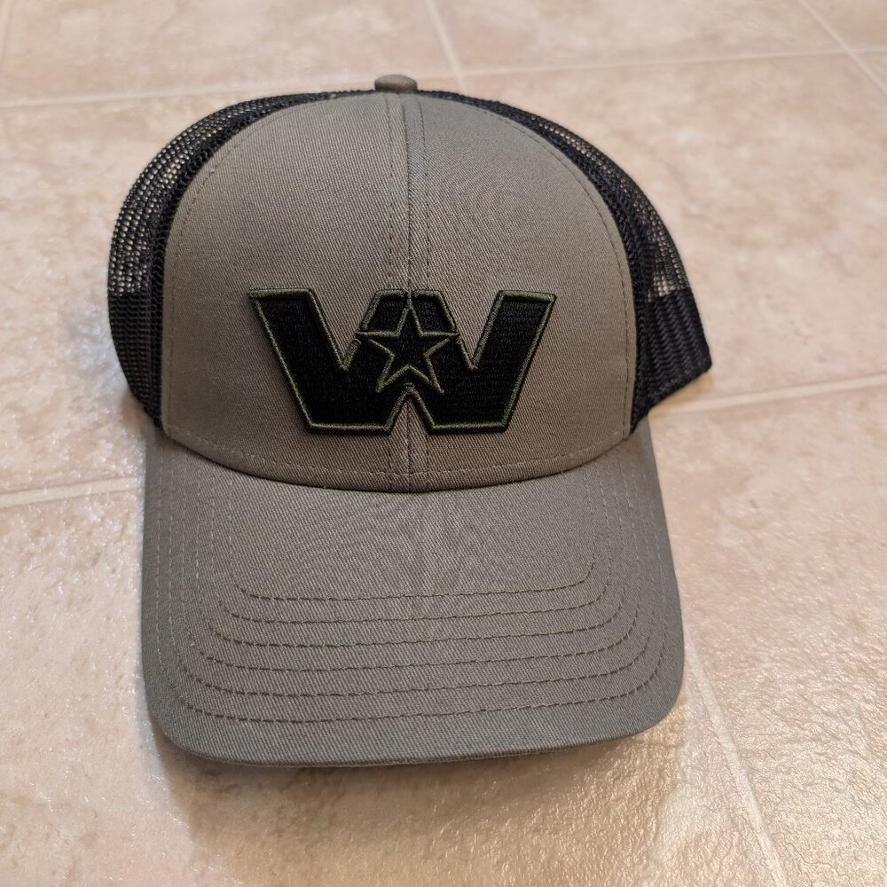 Black Logo Western Star Grey Trucker Hat